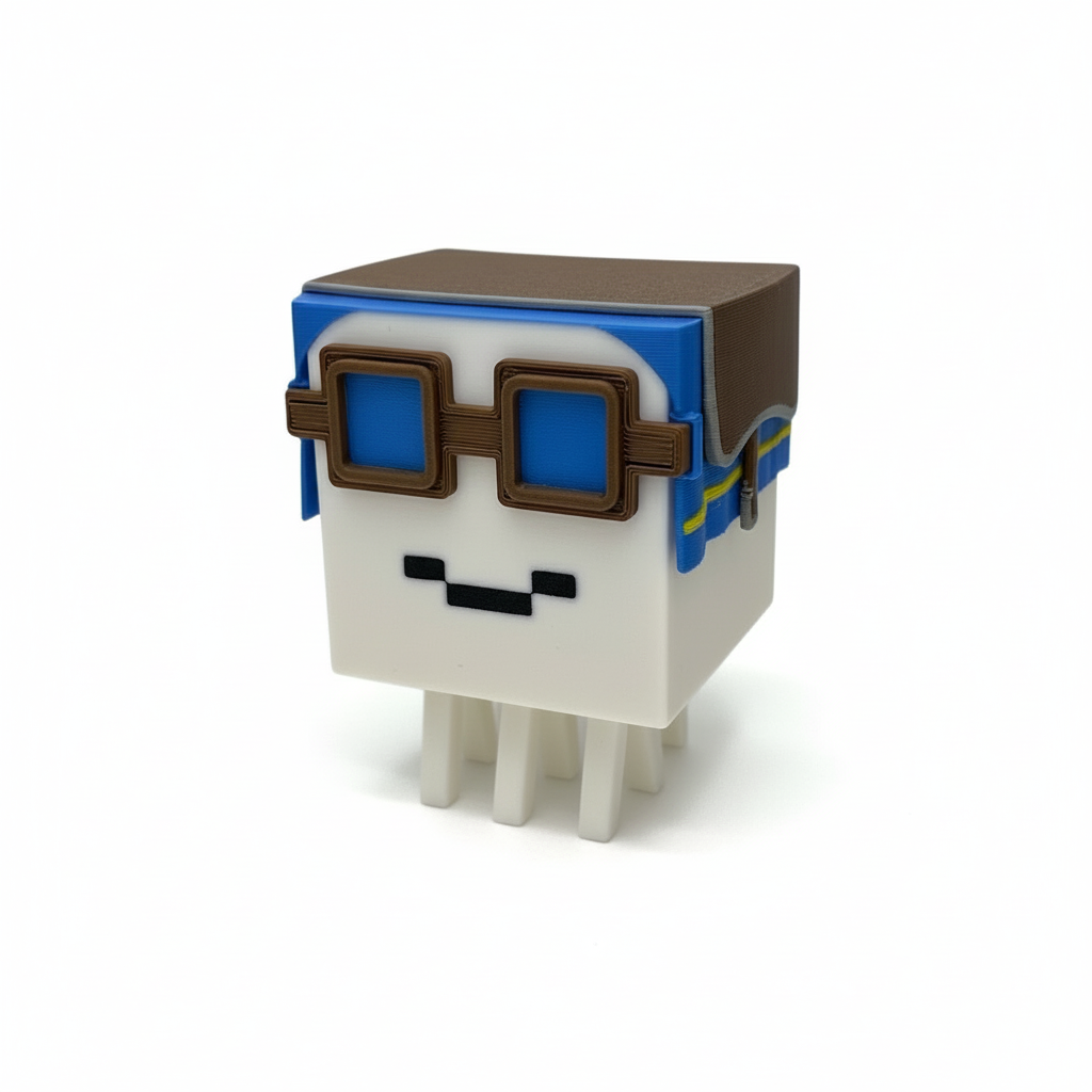 👻🤓 Ghast Nerd – figurka 3D inspirowana klockowym światem 🤓👻