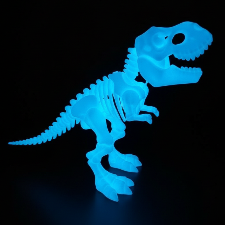 🦖✨ T-Rex Fluorescencyjny 3D – Świeci w ciemności! ✨🦖