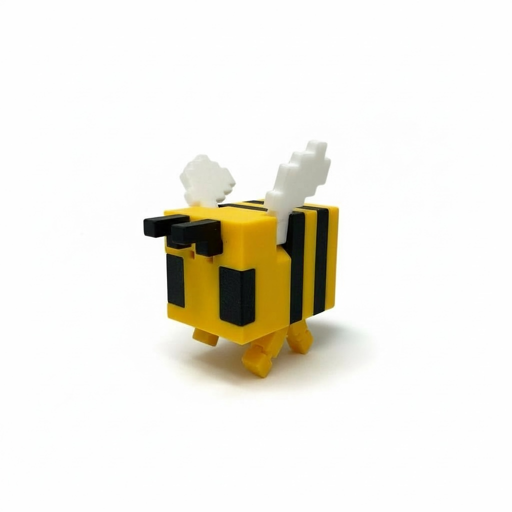 💚🐝 Zestaw Minecraft: Pixelowe Serce + KeySpiner + Pszczoła 🐝💚