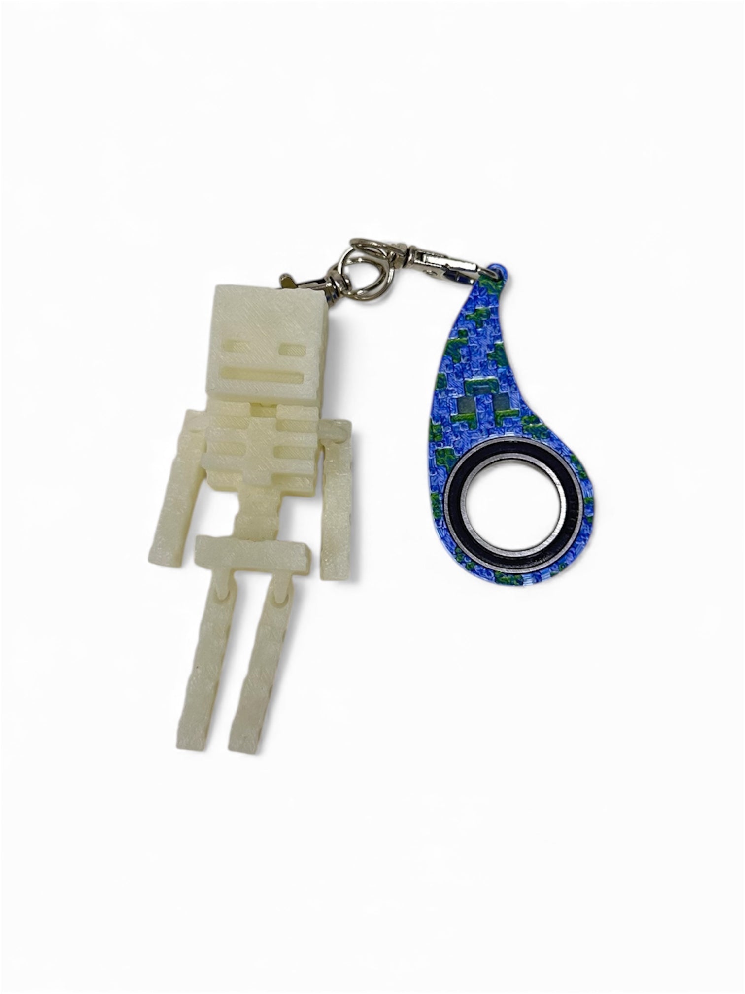 💀🎮 Zestaw Pixel Skeleton GLOW + KeySpiner – Minecraft Style 🎮💀